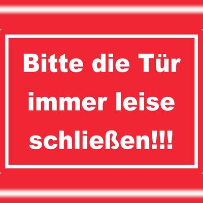 HB-Druck Aufkleber Bitte die Tür immer leise weiss-rot A0 (841x1189mm)