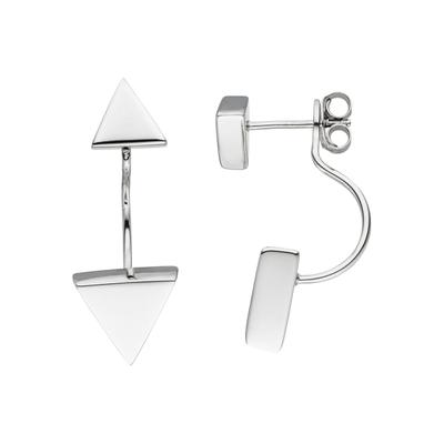Paar Ohrhänger JOBO "Ohrringe Dreieck dreieckig 29 mm", silber (silber 925), Ohrringe, Damen, Silber 925 (Sterlingsilber), 925 Silber rhodiniert