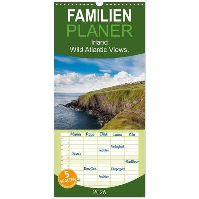 Familienplaner 2026 - Irland. Wild Atlantic Views. mit 5 Spalten (Wandkalender, 21 x 45 cm) CALVENDO