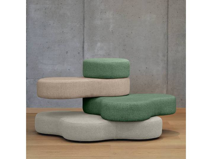 Élément d’assise amovible TAPA 109 x 62 x 80cm Vert/Beige/Vert foncé