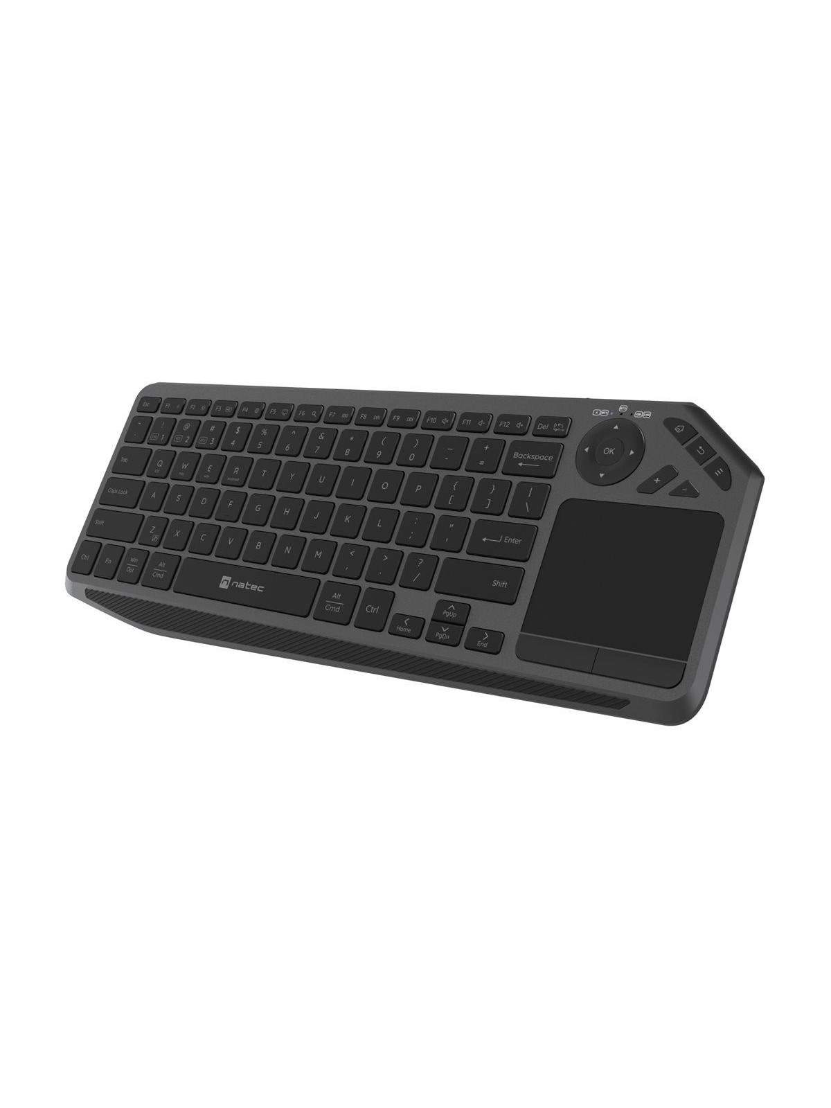 Natec TURBOT 2 - keyboard - 75% compact - with touchpad - QWERTY - US - black grey Input Device - Tastatur - 75% - Englisch (US) - Grau