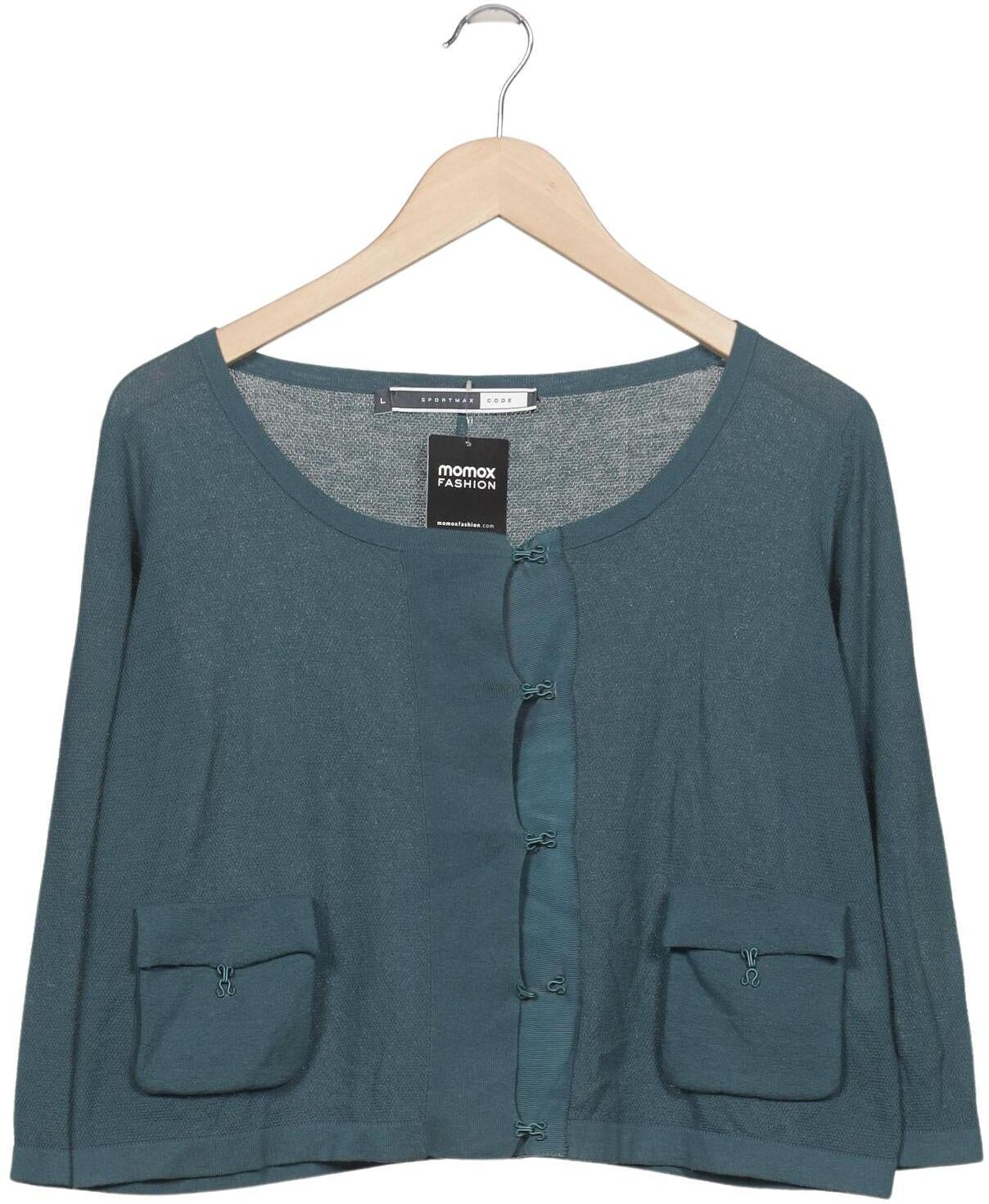 Sportmax Code Damen Strickjacke, Türkis, Gr. L, Baumwolle - Second Hand