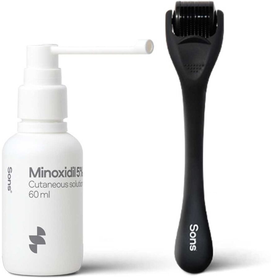 SONS Minoxidil 50mg/ml Lösung 60ml für Männer + Dermo Roller