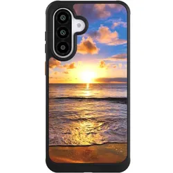 Nivocase Hülle für Samsung Galaxy A56 5G Handyhülle NIVOcore Case Schwarz Meer Sonnenuntergang Strand (Samsung Galaxy A56 5G), Smartphone Hülle, Schwarz