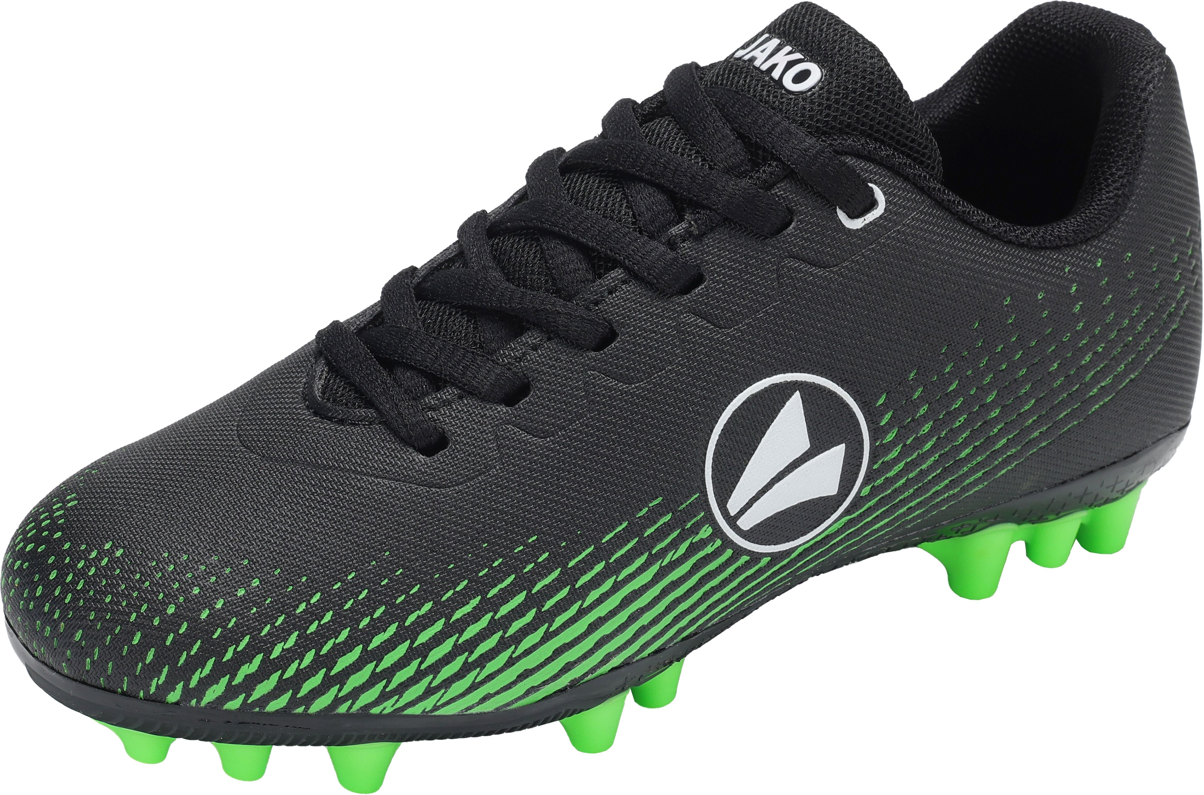 Fussballschuh JAKO "J-SFG Skill", Mädchen, Gr. 32, schnell trocknend, grün (neon grün, jet schwarz), Synthetik, Schuhe Fussballschuh, für Rasen neon grün, jet schwarz 32, schnell trocknend