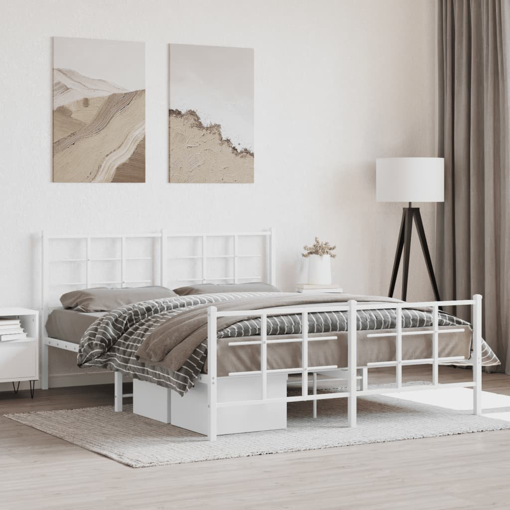 Marlow Home Co. Amyliah Metal Bed White King (5')