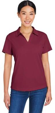 CORE365 CE104W Women's Market Snag Protect Mesh Polo Shirt in Burgundy size 2XL   Polyester