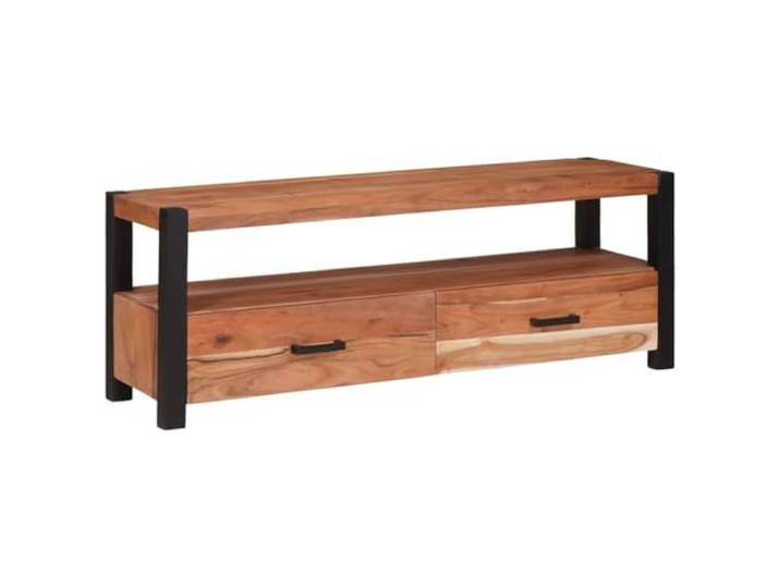 KTHLBRH TV-Schrank braun 110 x 30 x 40 cm Massivholz Akazie Geometrische Linien Elegant Modern Wohnzimmer