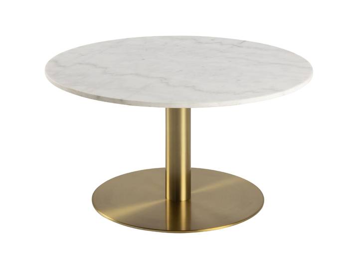Salontisch Corby weiss, Gold Marmor, Metall B 80 T 80 cm