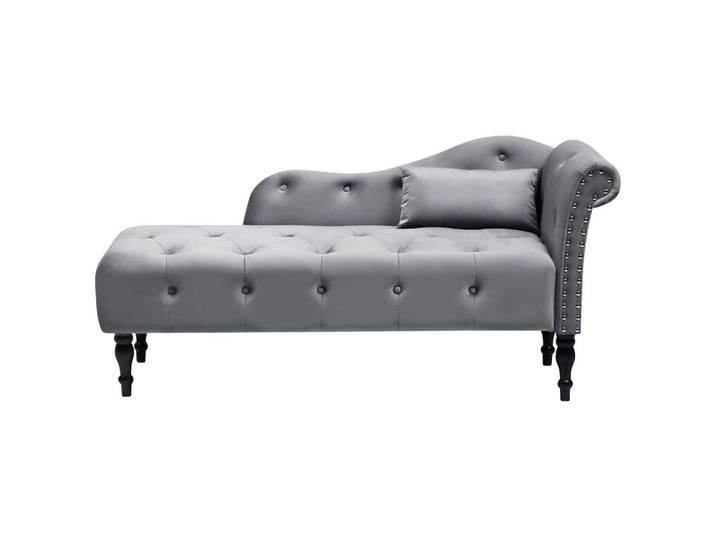 CHAISELONGUE-RECHTSSEITIGE Samtstoff Grau Ivry