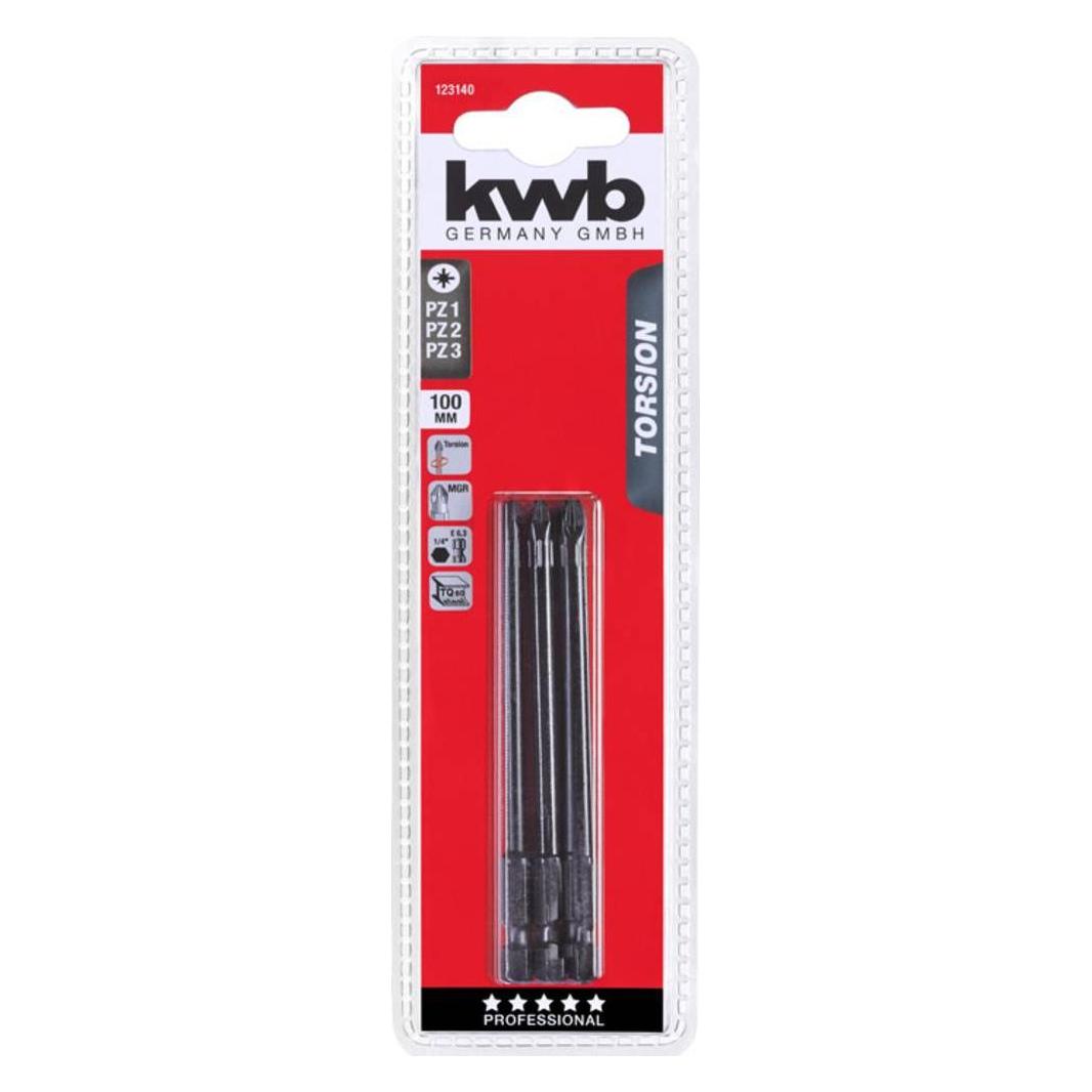 kwb 3 Torsions Bits 100mm PZ Set (123140)