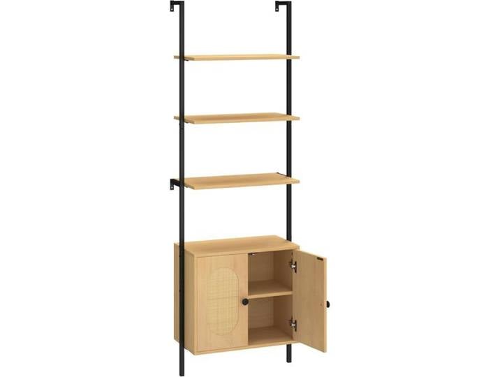 GOPLUS Bibliotheque avec 4 Niveaux d'Étagères Ouvertes en Bois Cadre Métallique Style Industrielle