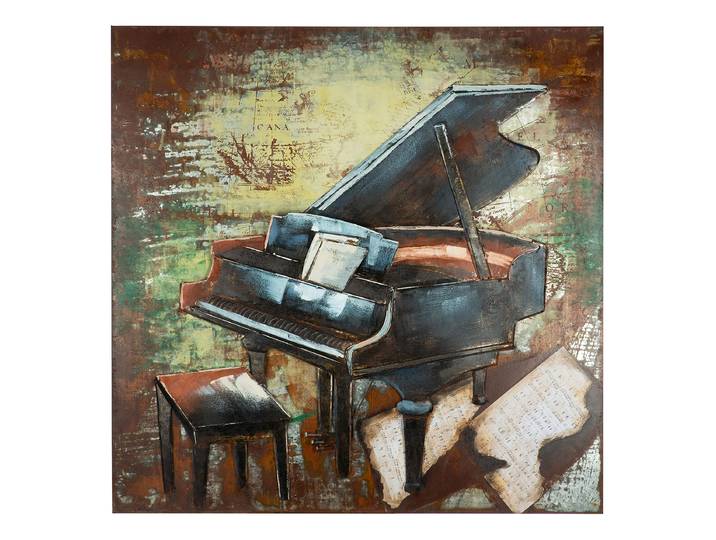 Tableau déco Grand Piano Fer verni Multicolore 100 x 100 x 5cm