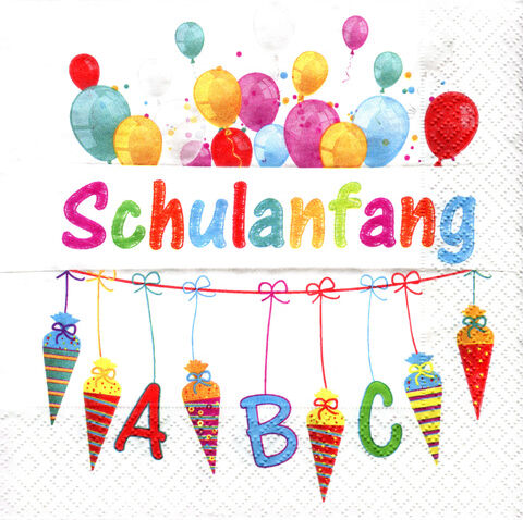 Papierservietten "Schulanfang", 33 x 33 cm, 20 Stück