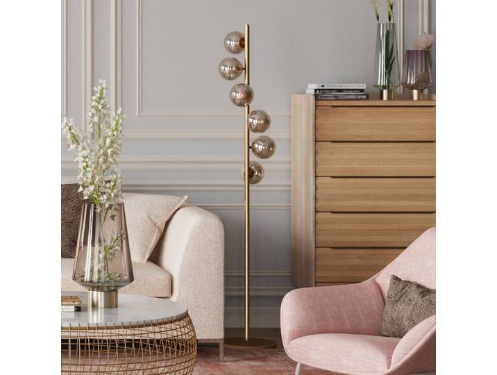 KARE Designer Stehlampe Scala Balls, messing / gold, für Wohn- / Esszimmer, Design
