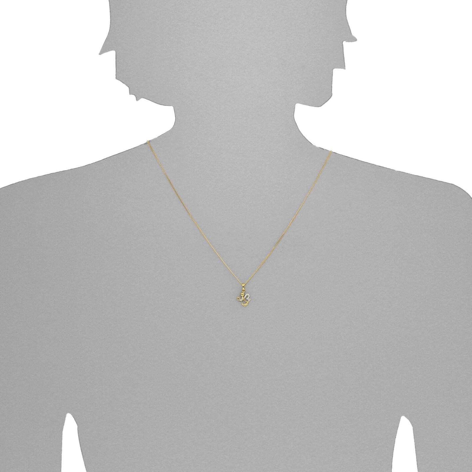 Kette mit Anhänger OSTSEE-SCHMUCK "Ostsee-Schmuck Kette mit Anhänger Engel Kette mit Anhänger Engel" Gr. 45, gold (weiß, neutral), Halsketten, Damen, 45cm, Gelbgold 333, L: 42, Kette mit Anhänger