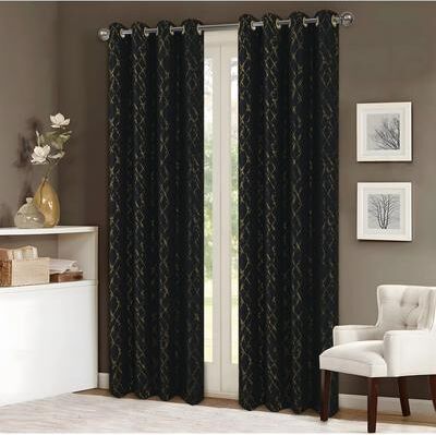 RT Designer Collection "Soho Foil Print Window Curtain 90"""