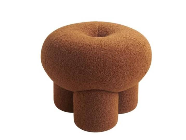 Schminkhocker, kleiner runder Hocker, Wohnzimmersofa Kleiderschrank(Bruin)