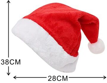 Uplift Essentials Luminous LED Plush Santa Hat Adjustable High End Christmas Headwear Professional Holiday Decoration Hub without Led