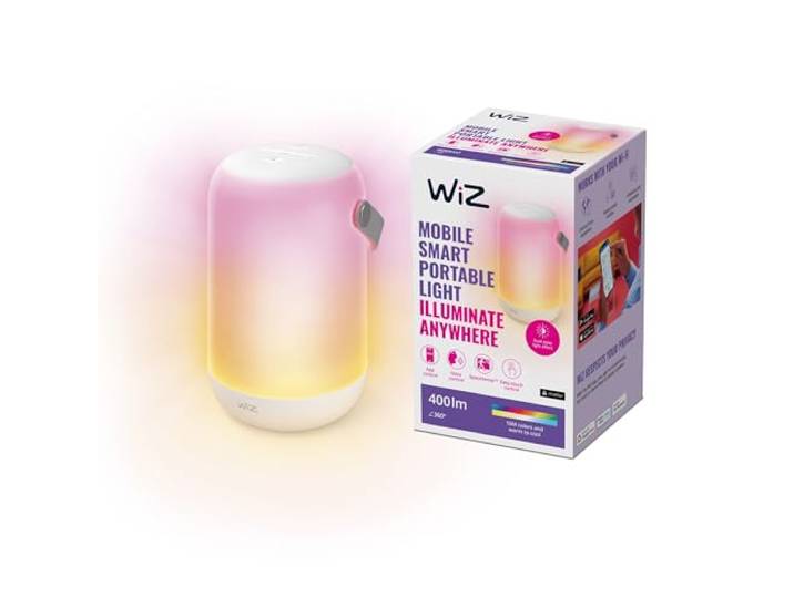 WiZ Luminaire Connecté True Portable\, lampe portable Wi-Fi\, couleur\, fonctionne avec Alexa\, Google Assistant et Apple HomeKit