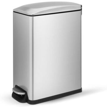 Innovaze 11.9 Gal./45 Liter Slim Stainless Steel Step-on kitchen Trash Can with Space-Saving Rectangular Design