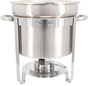 MegaChef 7.4 Quart Round Stainless Steel Soup Professional Chafing Dish/Food Warmer/Buffet Server Serving Trays