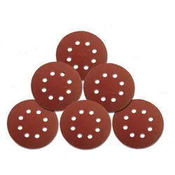 Vago-Tools 25 Stück Klett 125 mm Schleifscheiben Schleifpapier 8 Loch Körnung 60