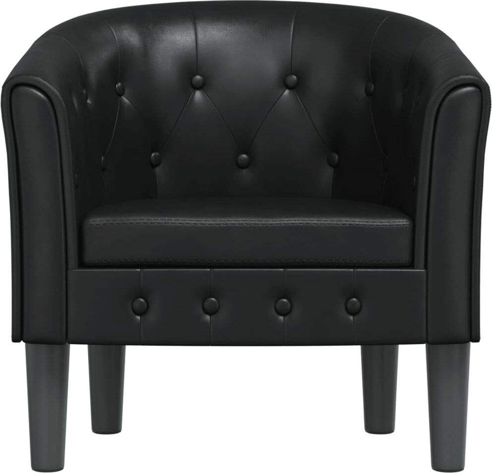 vidaXL Chaise cabriolet noir similicuir