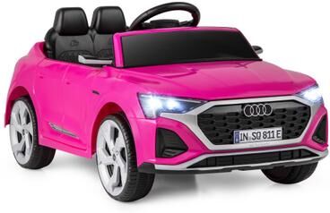 Costway 12V Kids Ride on Car Licensed Audi SQ8 with Remote Control and 3 Speeds-Pink