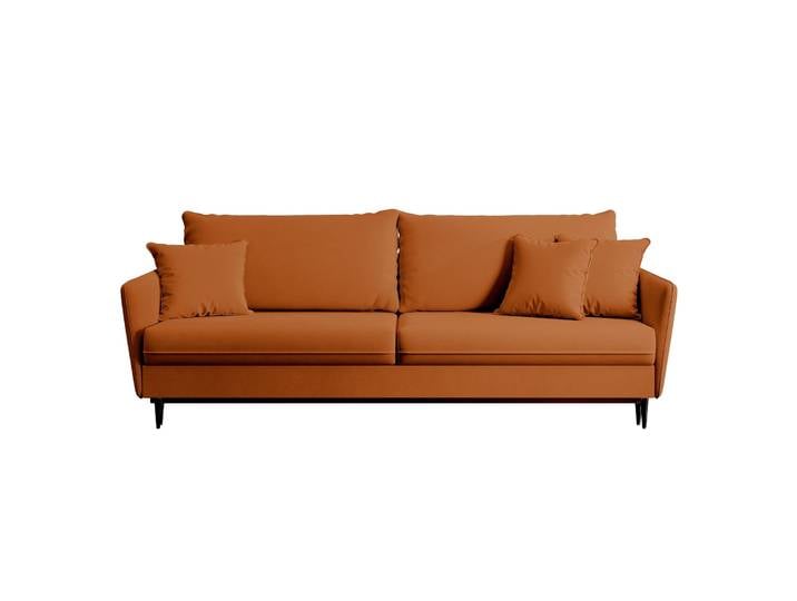 Dreisitziges ausklappbares Sofa Volio in kupferfarbenem Samt,