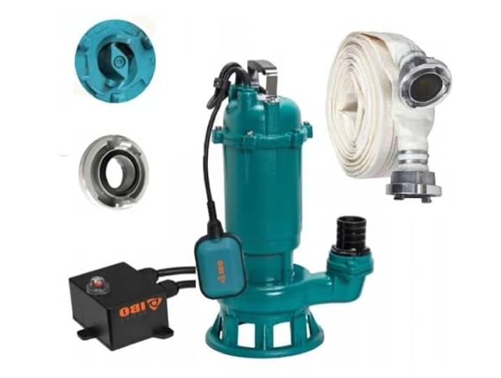 Fäkalienpumpe CTR1500 Tauchpumpe Schmutzwasserpumpe 1500W - 24000l/h m. Schneidmesser + 20m C-Schlau