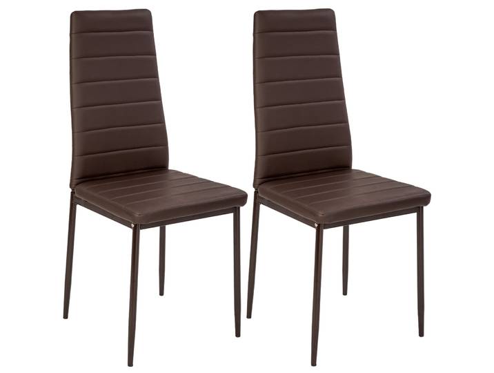 Lot de 2 chaises avec surpiqûre - cappuccino