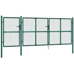 vidaXL Mesh-Gartentor Grün 400x175 cm Verzinkter Stahl
