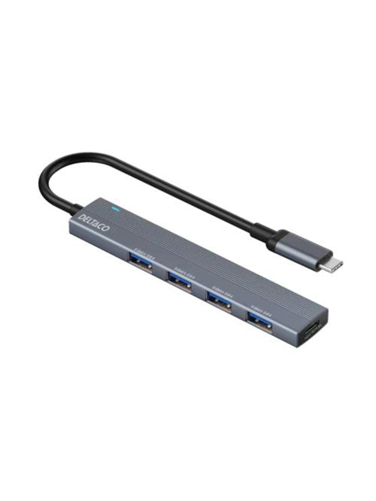 Deltaco USB-C Hub 5 Gbps - 4x USB-A Female USB-Hubs - 4 - silber