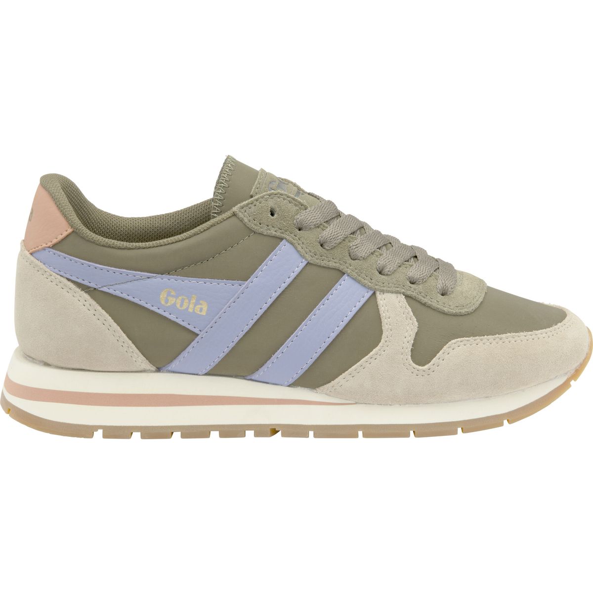 Gola Daytona Chute Sneaker Women khaki/bone/lavender (NX) 6 CLB337-NX-6-khakibonelavender