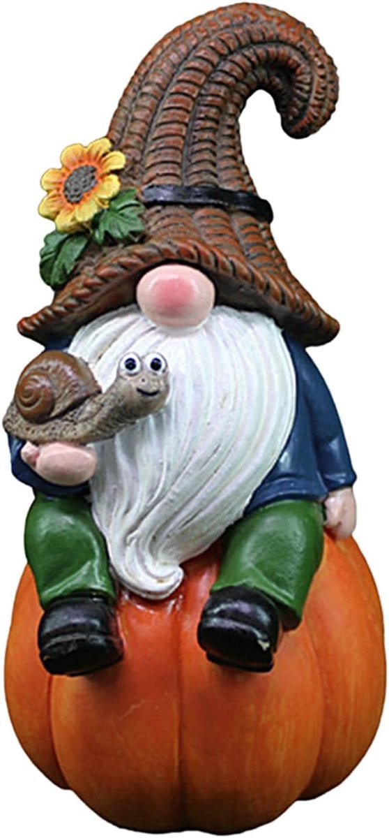 Herfstkabouter Decoratie Multicolor Handgemaakt Hars Hoogte: 15 cm
