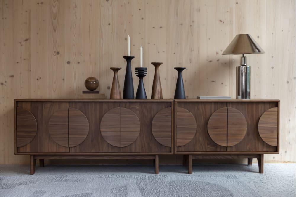 Zuiver Buffet plaqué noyer 3 portes l120 Marron 120x58cm
