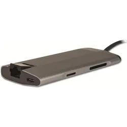 Intertech Argus GDC-802 (USB-C, 8 Ports), Dockingstation + USB Hub, Grau