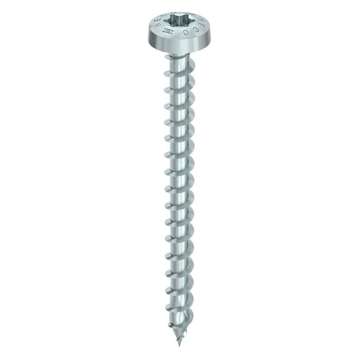 Heco TOPIX-plus 4,0 x 40, Rundkopf, T-Drive, Variables Vollgewinde, verzinkt blau, A3K, 500 Stück, V (228817)