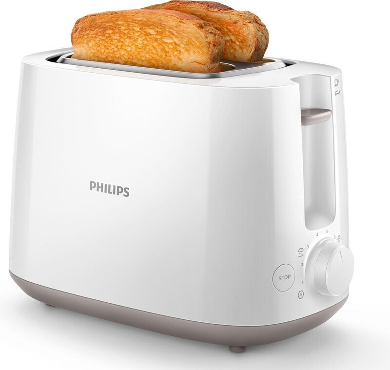 Philips Daily-collectie Broodrooster HD2581/00, Wit, 8 standen, 4 functies, met opzethouder en ontdooifunctie