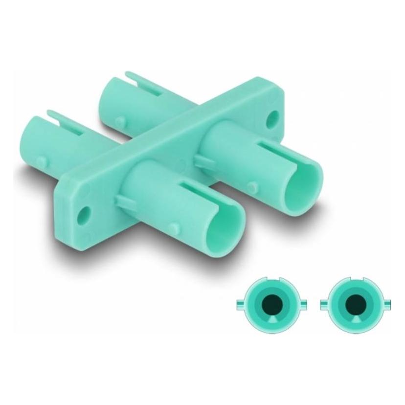 Delock LWL Kupplung ST Duplex Buchse zu ST Duplex Buchse aqua (87936)