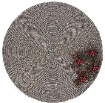 Saro Lifestyle Floral Fantasy Beaded Placemat (Set of 4)