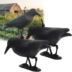 2er-Set Wetterfester Rabe in schwarz zur Vogelabwehr – 35 x 19 x 13 cm – Schutz vor Tauben & Spatzen, u.v.m.–langlebig & effektiv für Garten, Balkon & Dach