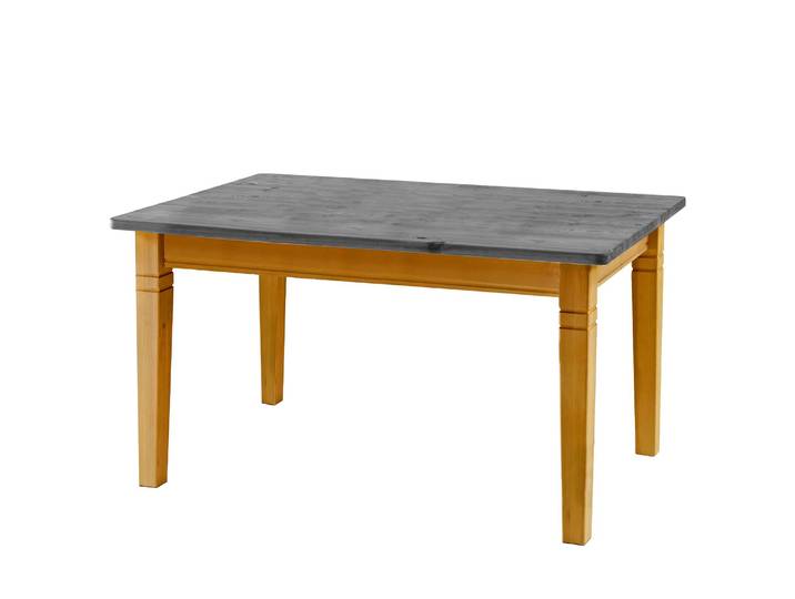 Table Bergen IV 120 x 78cm Sans rallonge Marron/Pin coloris lessivé/Pin gris