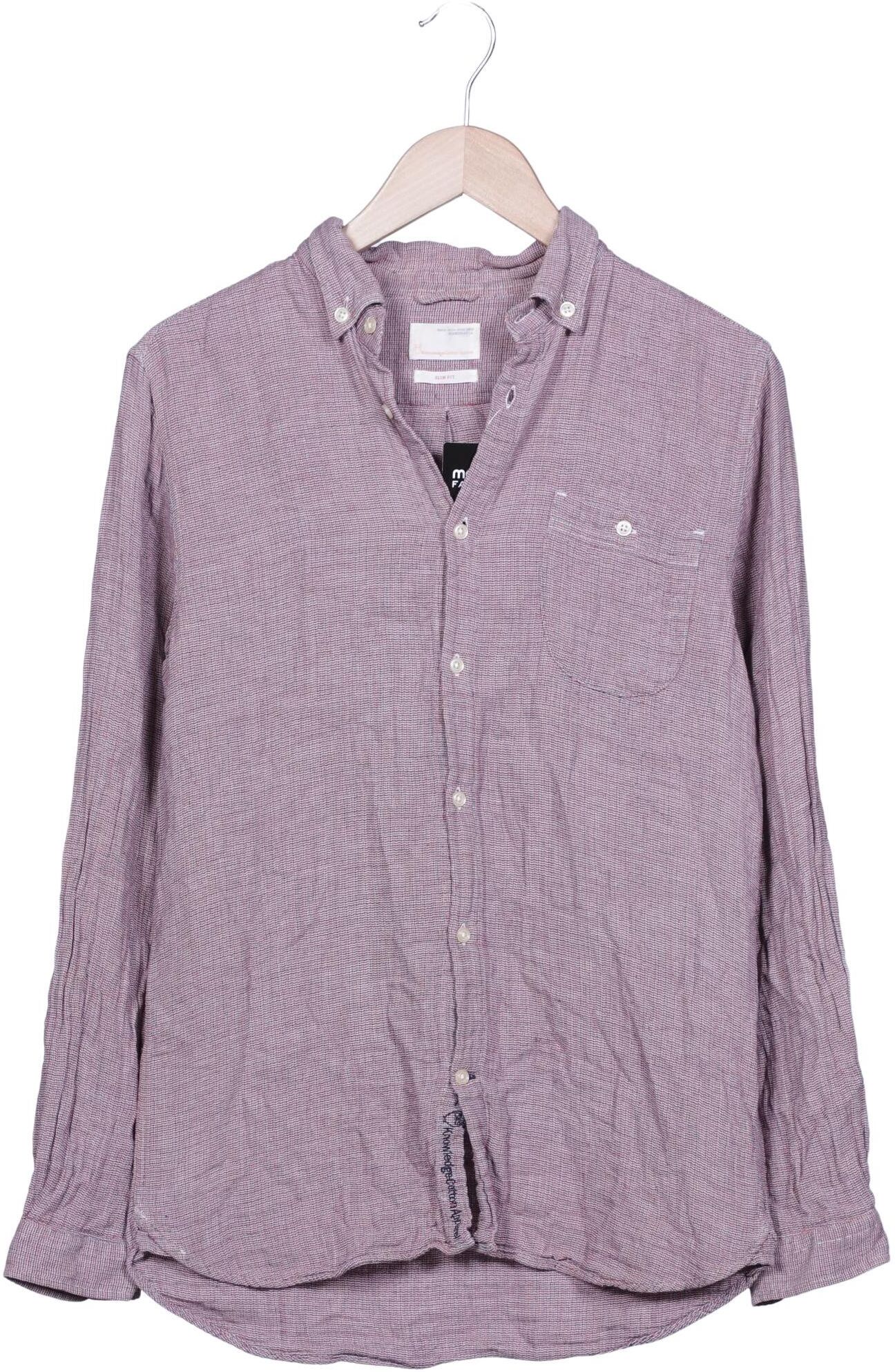 Knowledge Cotton Apparel Herren Hemd, Lila, Gr. M, Baumwolle - Second Hand