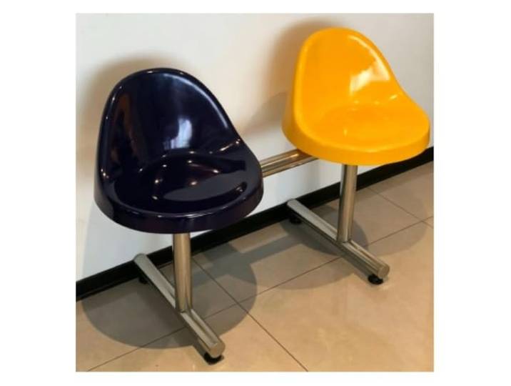 YPIOUREN Wartestühle, Esszimmer Stühle, Gästestuhlwartezimmer Stabiler Edelstahlrahmen, 300 Kg Tragfähigkeit, Rutschfeste Fußpolster, Leicht Zu Reinigen(Purple+yellow)