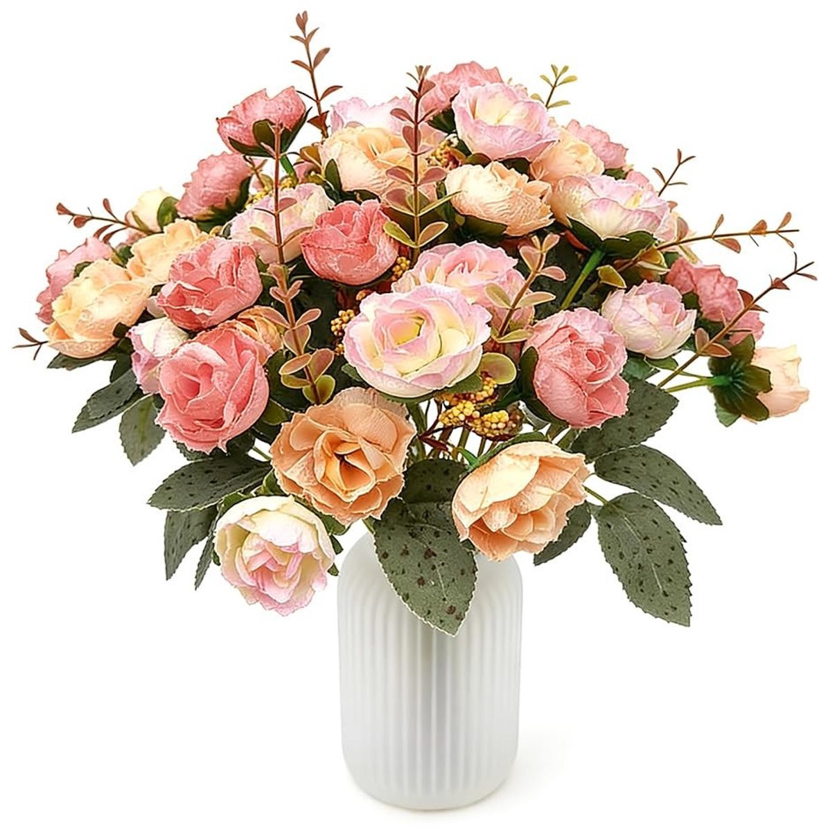 Dailygoods Kunstbloemen Rozen voor Decoratie - 21 Hoofdjes, 2 Stuks