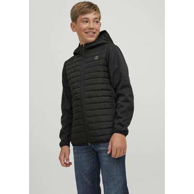 Steppjacke JACK & JONES JUNIOR "JJEMULTI wärmt, winddicht, wasserdicht, gesteppt", Jungen, Gr. 152, schwarz, Web, Obermaterial: 100% Polyester. Futter: 100% Polyester. Wattierung: 100% Polyester, unifarben, regular fit normal, eingefasste Kante mit...