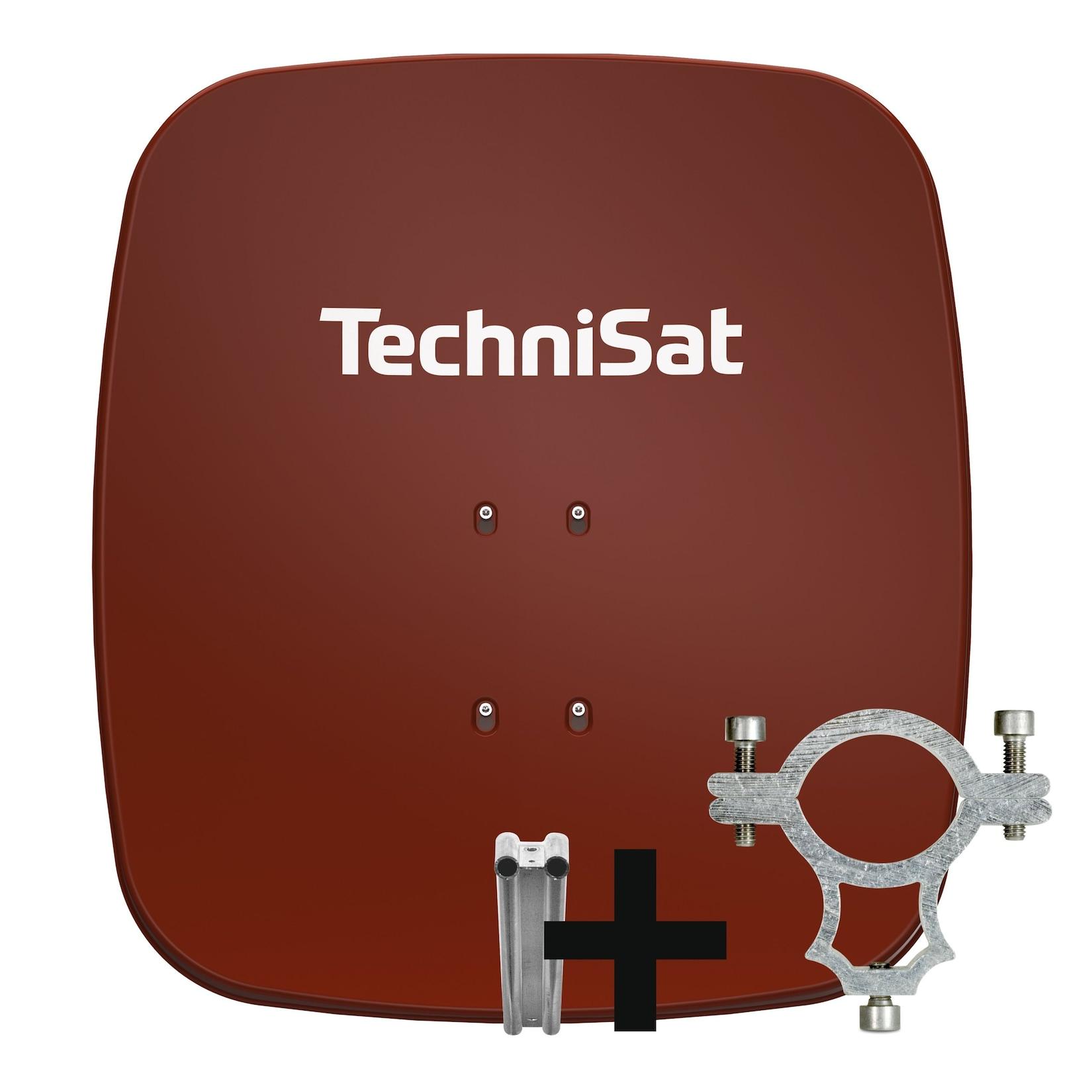 TechniSat SATMAN 65 PLUS Sat-Antenne inkl. Halteschelle und Halterung rot ziegelrot