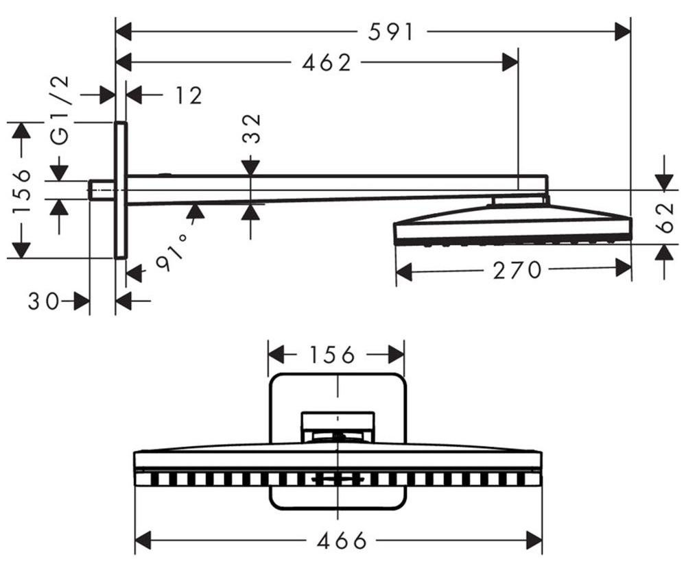Axor Kopfbrause SHOWERSOLUTIONS 460/300 met 1 straal, chroom